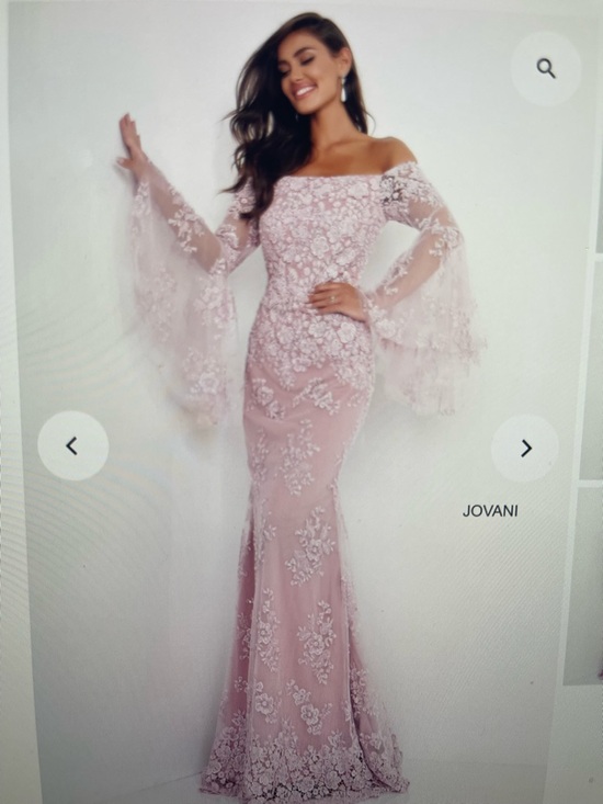 Jovani Dresses & Skirts - Jovani Dusty Blush Off-Shoulder Lace Mermaid Gown Size 10 New